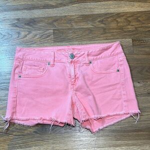 American Eagle pink jean shorts